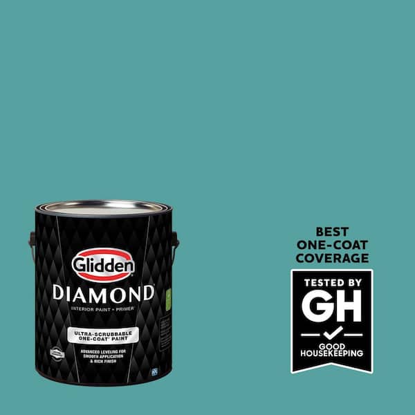 Glidden Diamond 1 gal. PPG1147-5 Teal Bayou Flat Interior Paint with Primer (2)