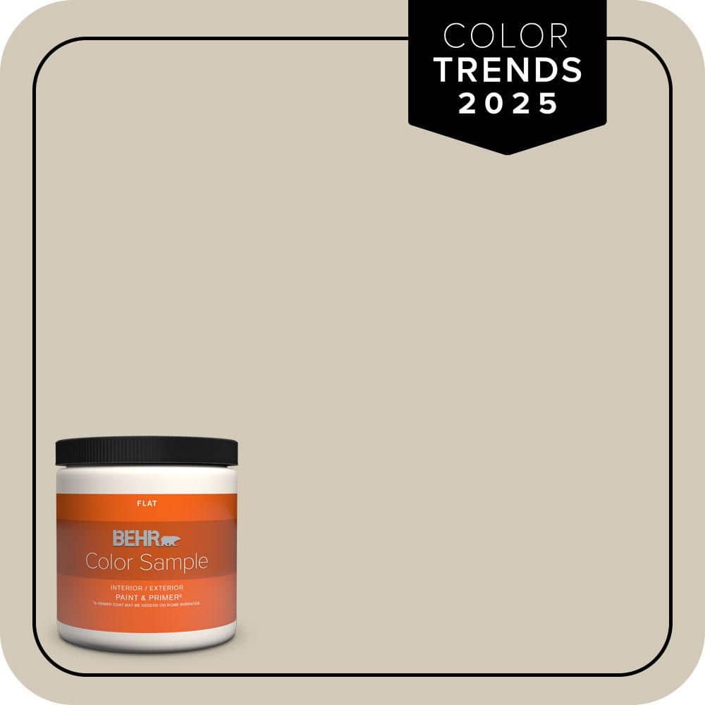 BEHR PREMIUM PLUS 8 oz. #DC-010 Even Better Beige Flat Interior/Exterior Paint & Primer Color Sample (1)