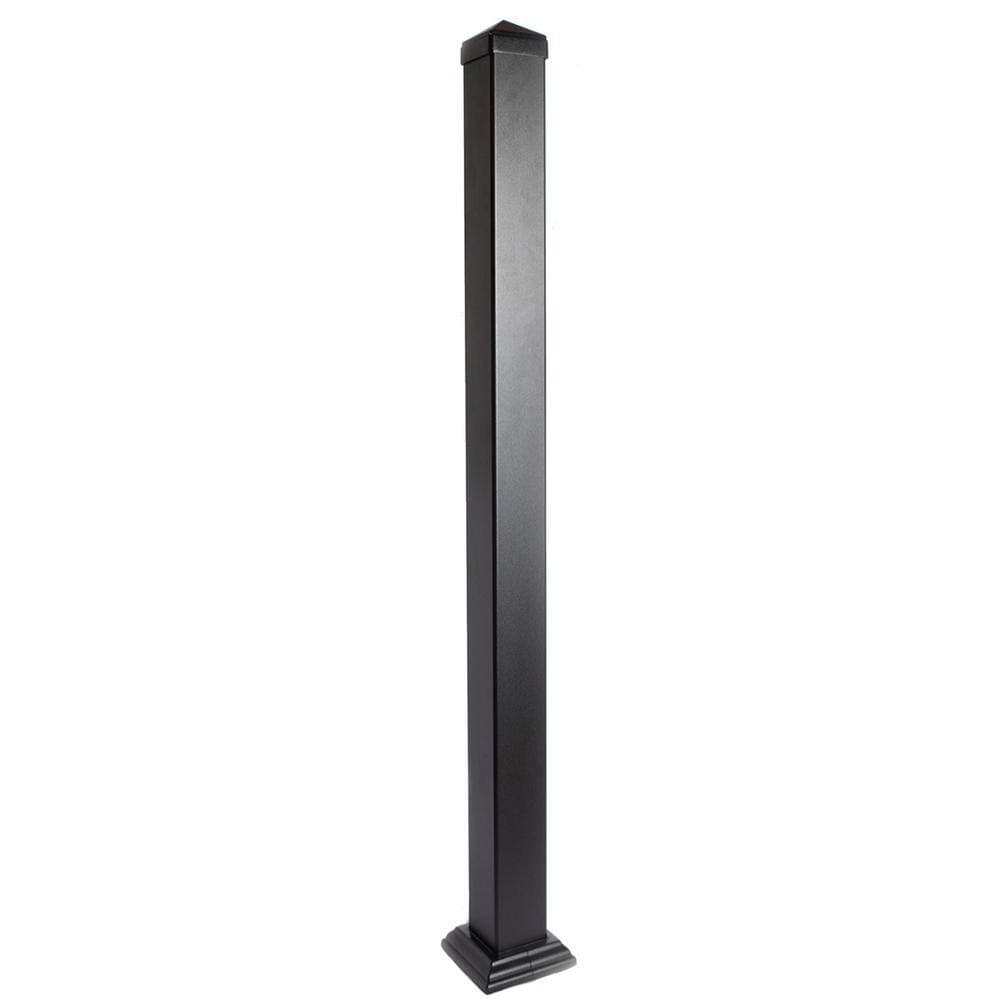 Pegatha Contemporary 1-7/8 in. x 1-7/8 in. x 43 in. Powder Coated Aluminum Welded Post Kit - Black Texture Structural (2)