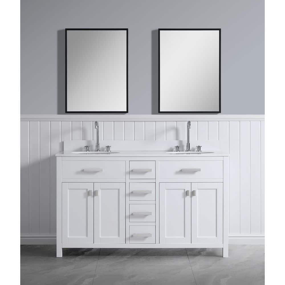 Design Element London 60.5 in. W x 21.5 in. D Vanity Cabinet Only in White