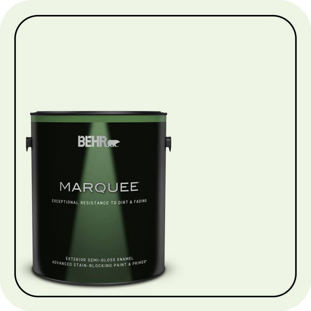 BEHR MARQUEE 1 gal. #430A-1 Mint Hint Semi-Gloss Enamel Exterior Paint & Primer