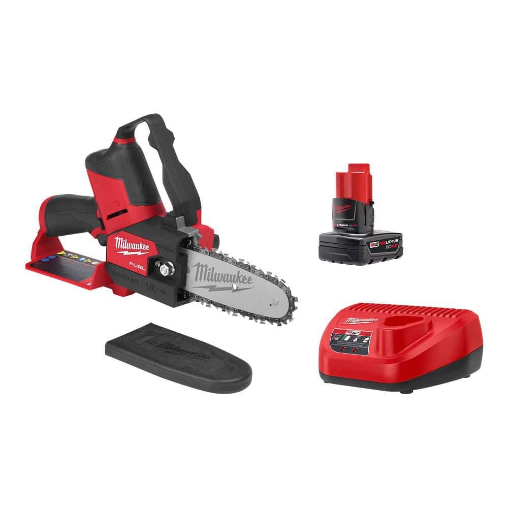 Milwaukee M12 FUEL 12V Lithium-Ion Brushless Battery 6 in. HATCHET Pruning Saw Kit with 4.0 Ah Battery and Charger