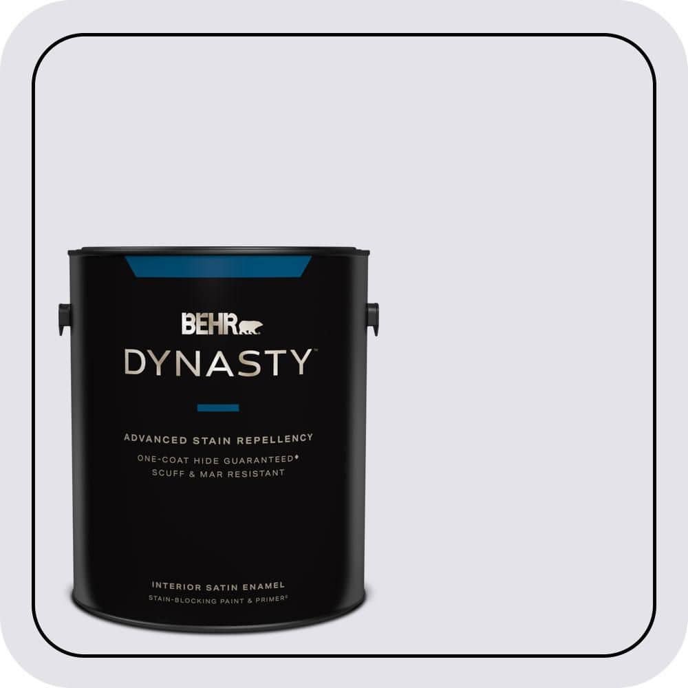 BEHR DYNASTY 1 gal. #PPU16-06 Lilac Mist Satin Enamel Interior Stain-Blocking Paint and Primer
