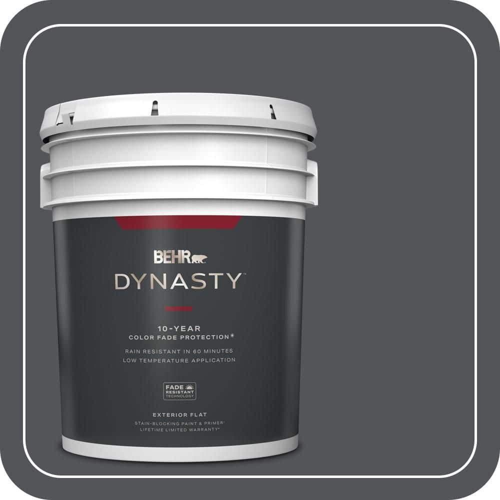 BEHR DYNASTY 5 gal. #N510-6 Orion Gray Flat Exterior Stain-Blocking Paint & Primer