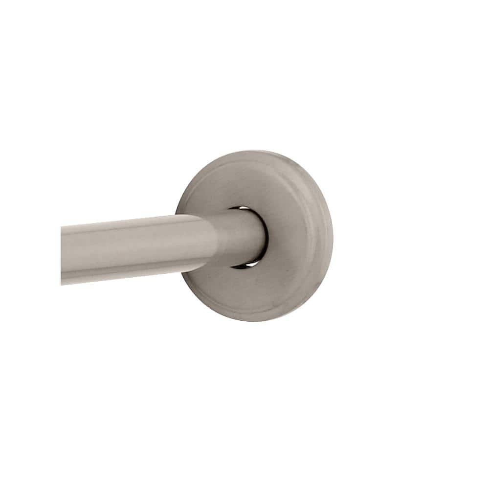 Franklin Brass 60 in. x 1 in. Beveled-Edge Stainless Steel Straight Shower Rod in Satin Nickel (2)