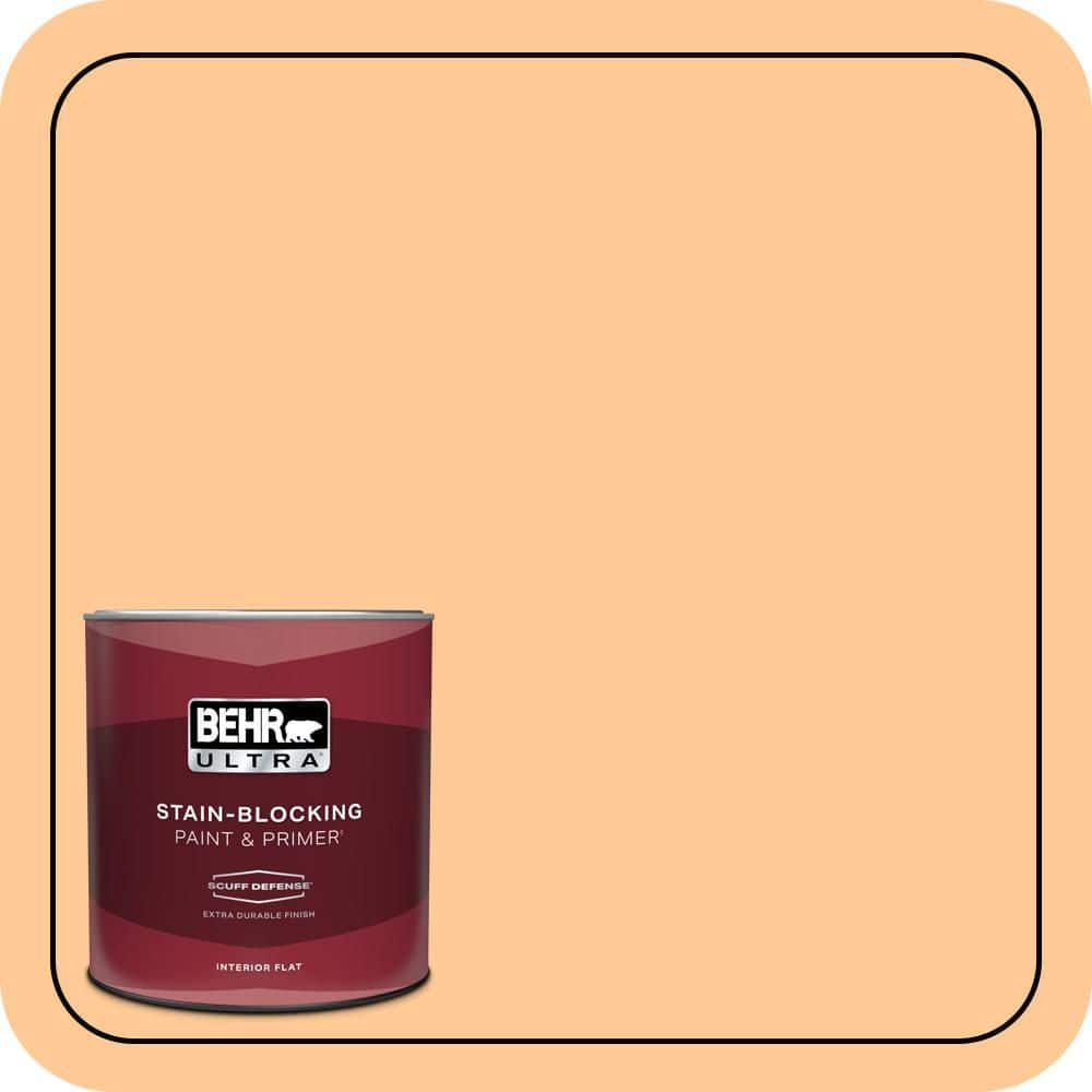 BEHR PREMIUM PLUS #280B-4 Apricot Light Enamel Interior Stain-Blocking Paint and Primer (1)