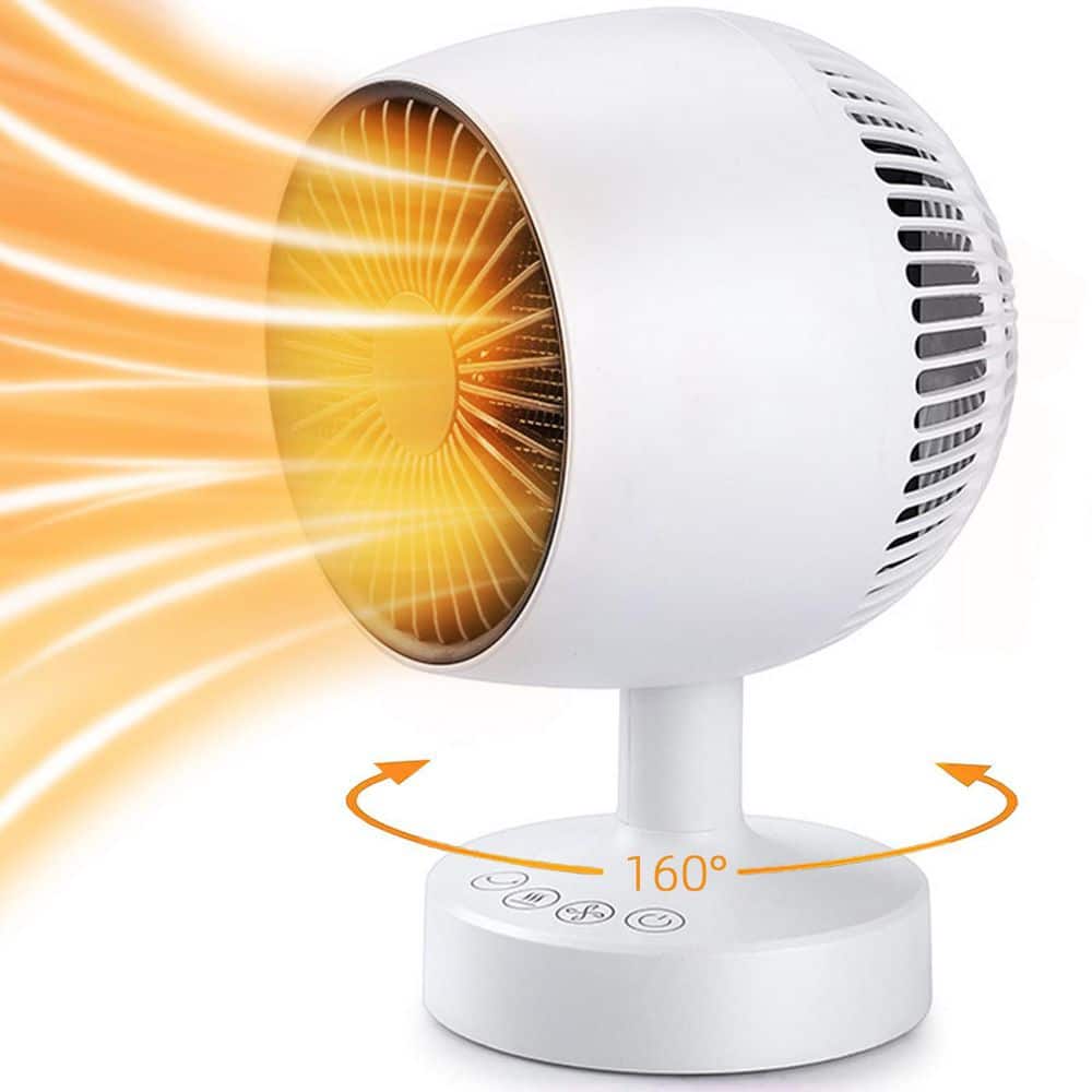 Unbranded 1200W 4.96 in. White Indoor Electric Ceramic Space Heater w/160° Auto Oscillation, Tip-Over, Overheat Convection/Radiant (2)