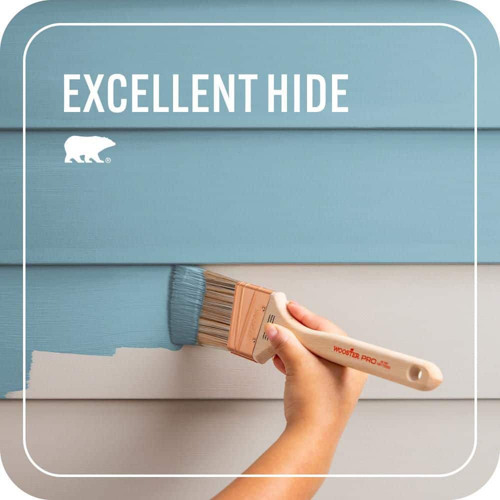 BEHR PREMIUM PLUS 1 qt. #PMD-83 Porcelain Blue Flat Exterior Paint & Primer (3)
