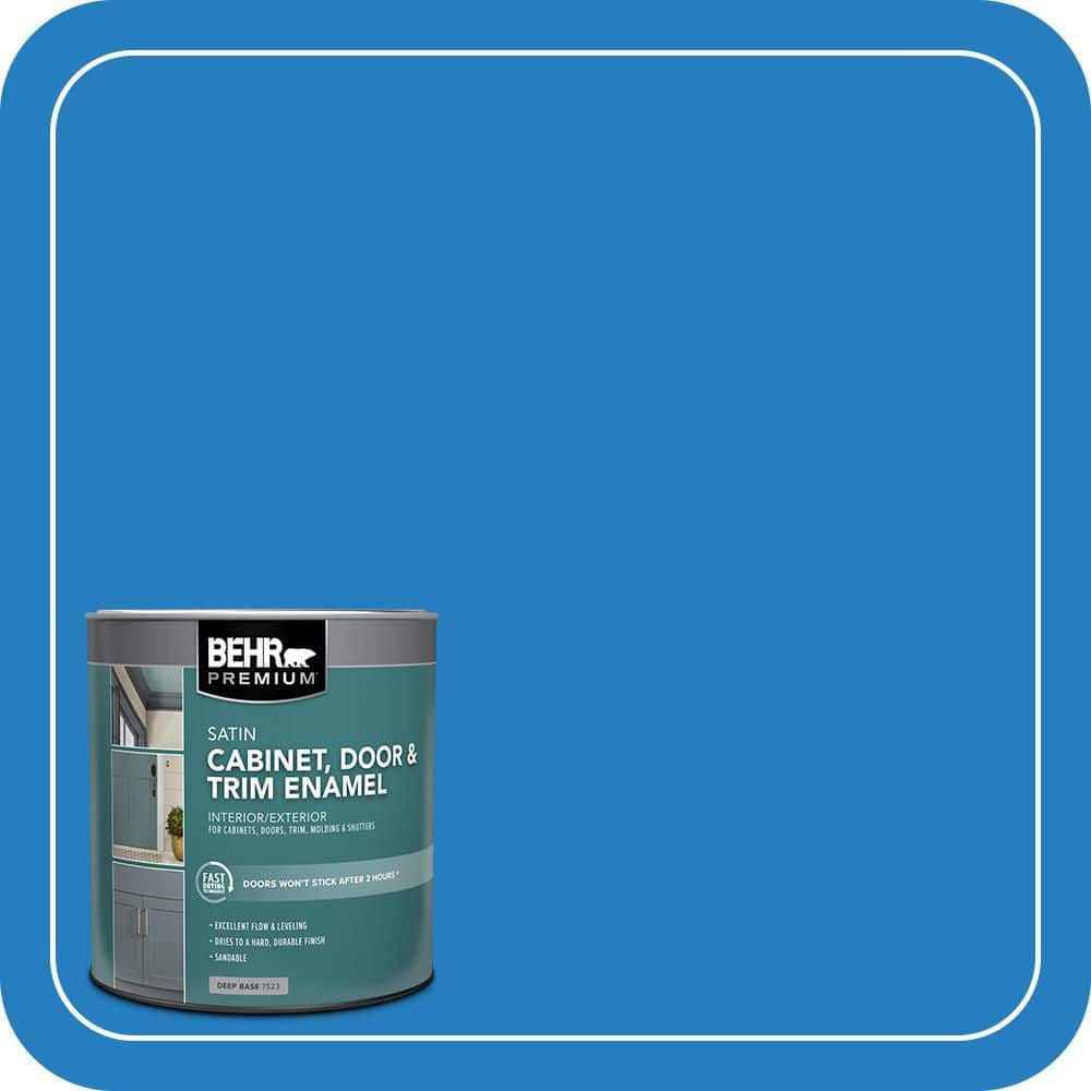BEHR PREMIUM 1 qt. #P510-6 Brilliant Blue Satin Enamel Interior/Exterior Cabinet, Door & Trim Paint