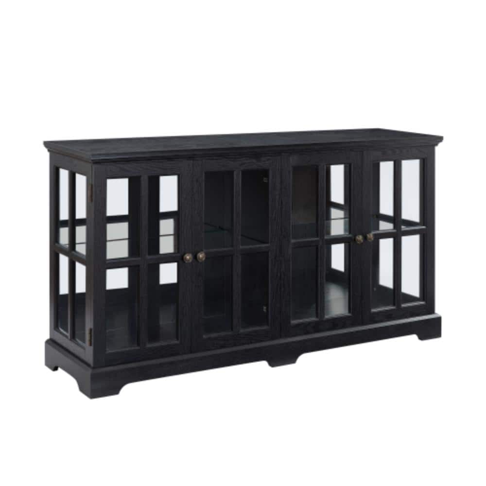 Unbranded 59.06 in. W x 13.98 in. D x 32.09 in. H Bathroom Black Linen Cabinet (1)