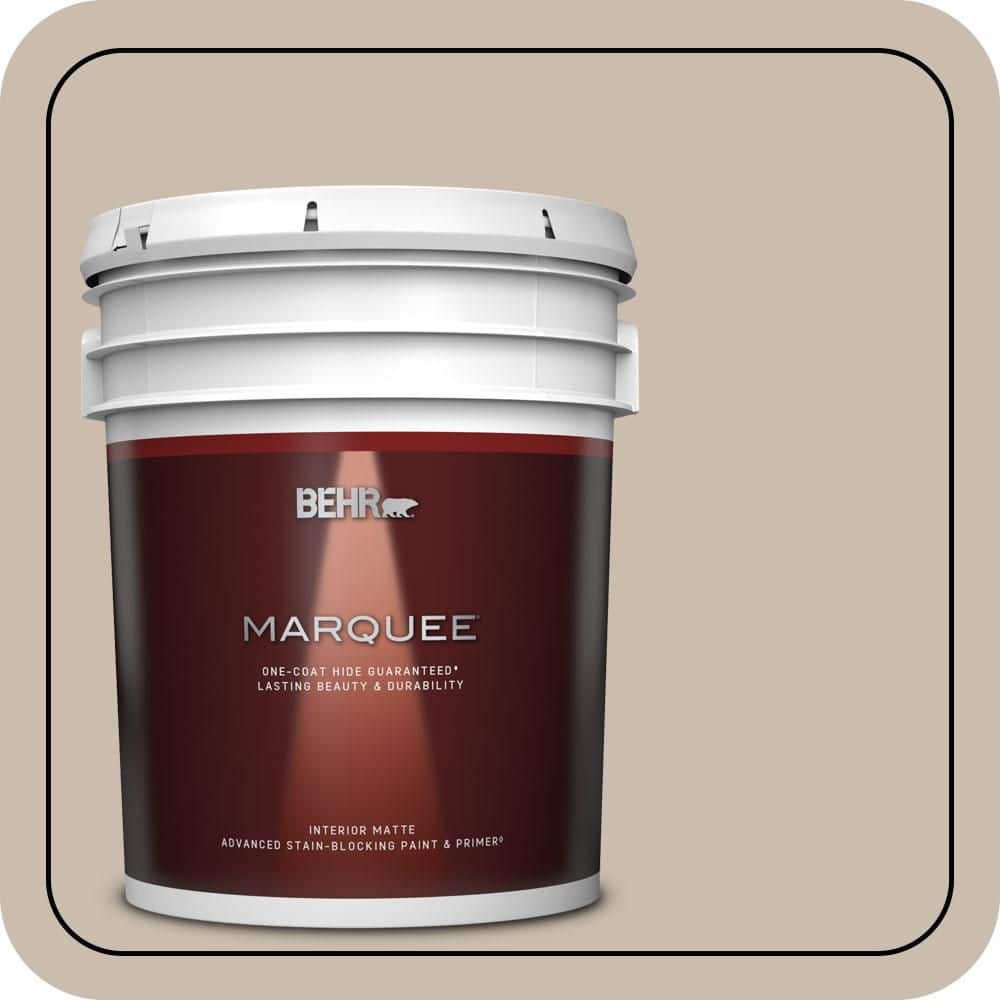 BEHR MARQUEE 5 gal. #PPU5-13 Creamy Mushroom One-Coat Hide Matte Interior Paint & Primer