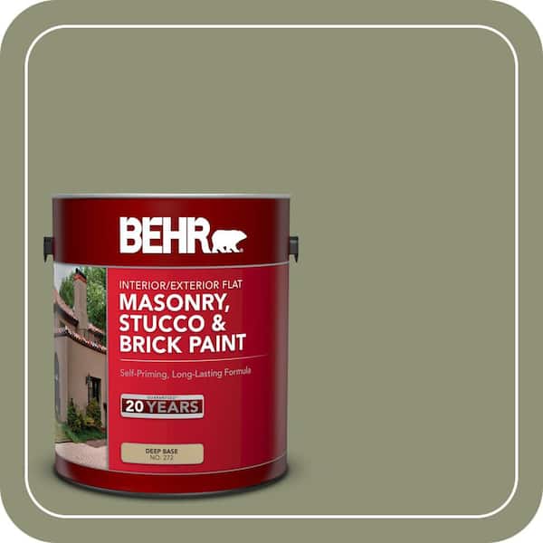 BEHR 1 gal. #PFC-39 Moss Covered Flat Interior/Exterior Masonry, Stucco and Brick Paint (2)
