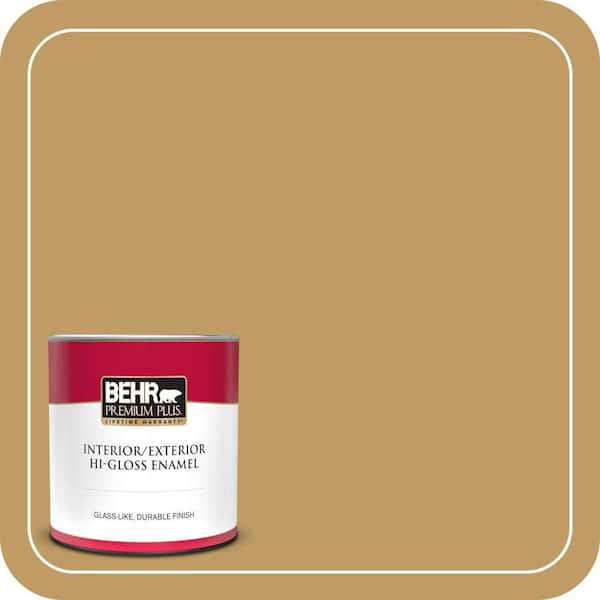 BEHR PREMIUM PLUS #340F-6 Mojave Gold Enamel Interior/Exterior Paint & Primer Color Sample (4)
