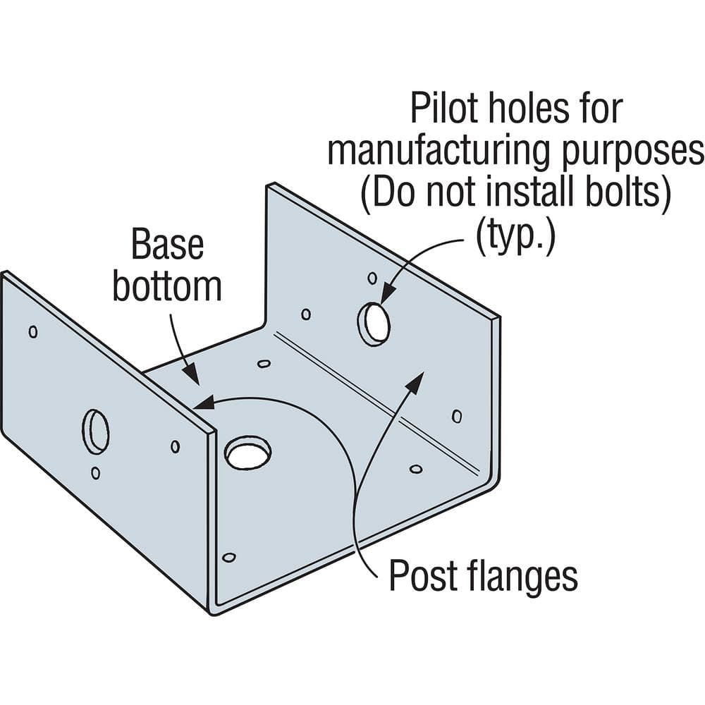 Simpson Strong-Tie BC ZMAX Galvanized Post Base for 6x Nominal Lumber (4)