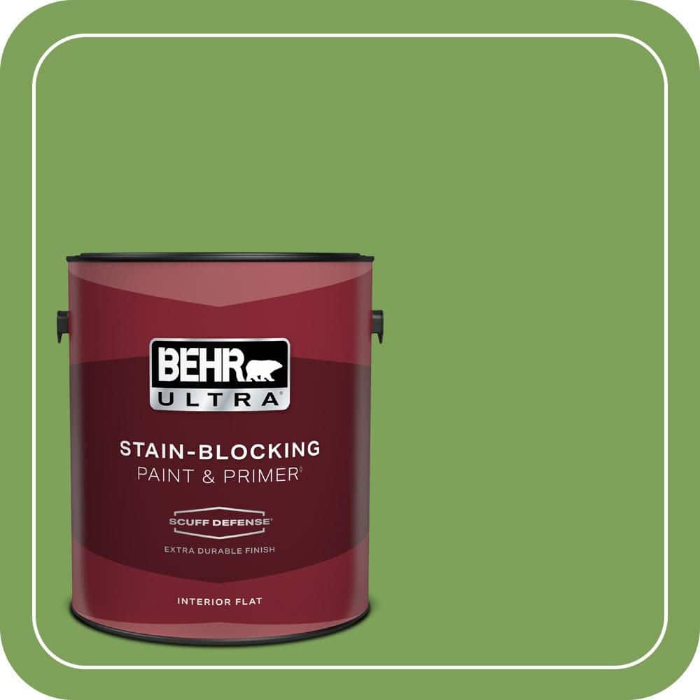 BEHR ULTRA 1 gal. #P380-6 Springview Green Extra Durable Flat Interior Paint & Primer (1)