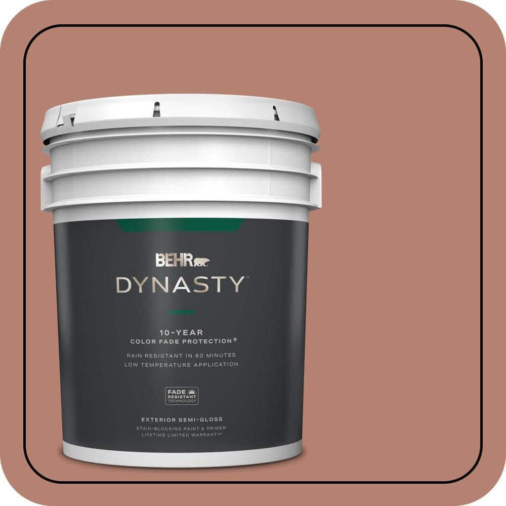 BEHR DYNASTY 5 gal. #S180-5 Auburn Glaze Semi-Gloss Enamel Exterior Stain-Blocking Paint & Primer