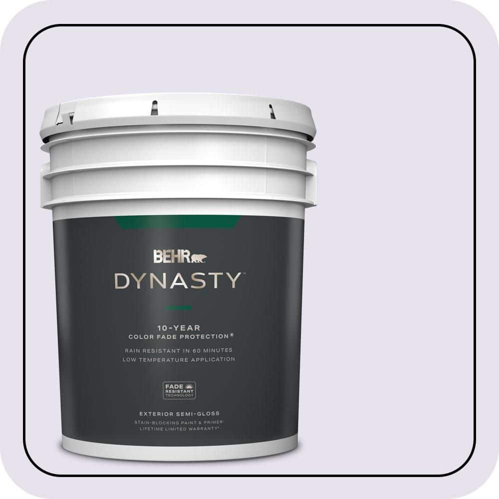BEHR DYNASTY 5 gal. #640A-1 Soft Iris Semi-Gloss Exterior Stain-Blocking Paint & Primer