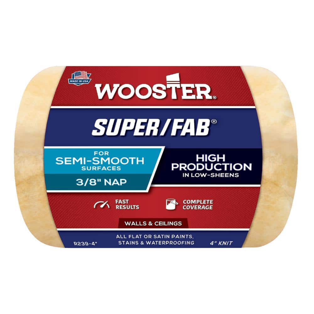 Wooster 4 in. x 3/8 in. Super/Fab High-Density Knit Roller Cover