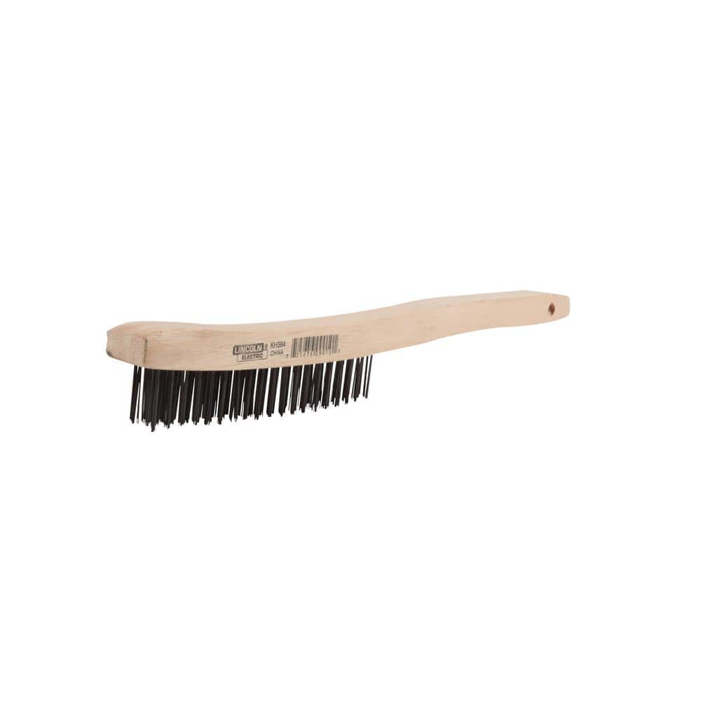 Lincoln Electric 14 in. Long Wooden Handled Carbon Steel Welding Wire Brush (.7 in. x 6.4 in. Bristle Area 3 x 19 Row) (3)