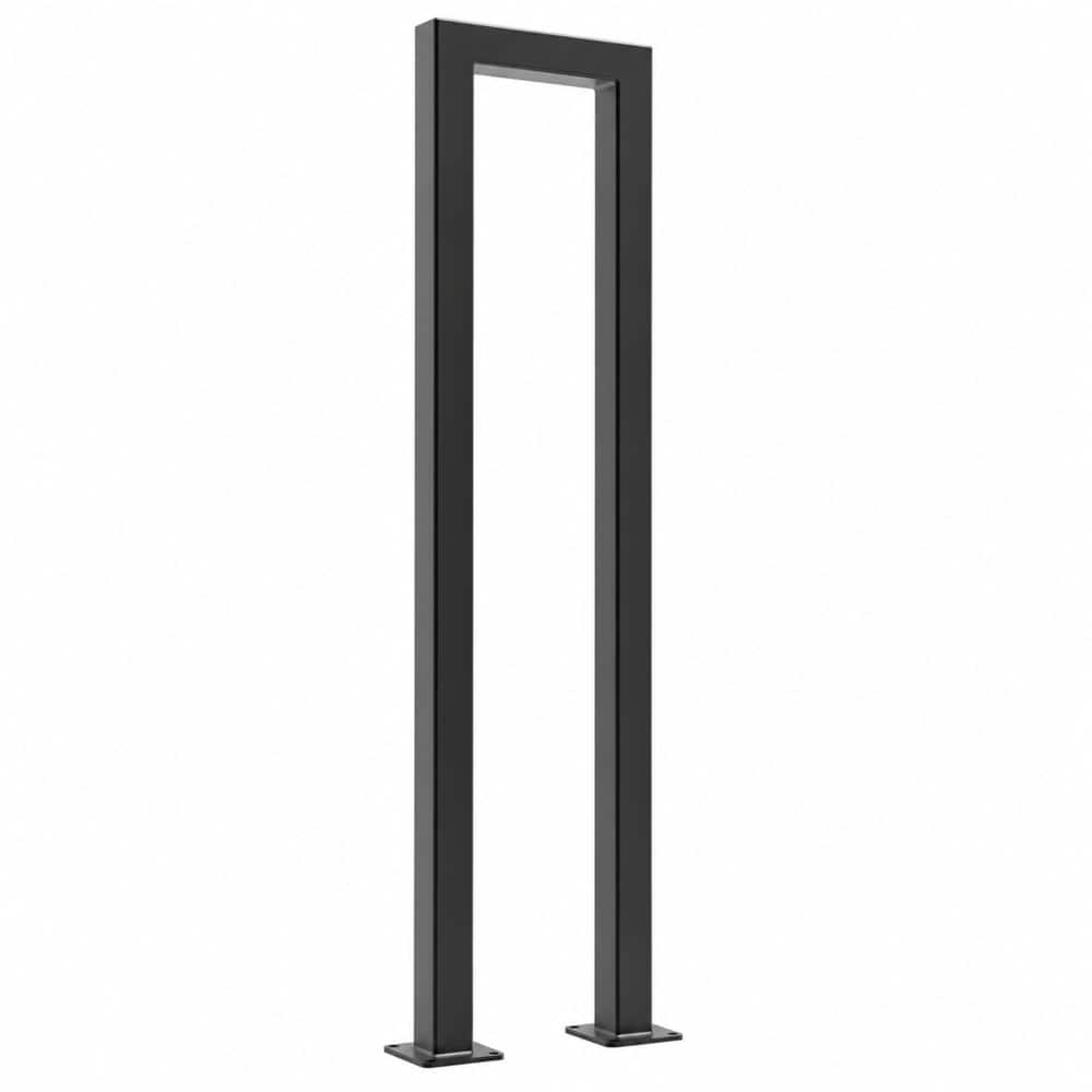 Unbranded 29.5 in U Shaped Wrought Iron Stair Handrail Floor Mounted Non Slip Porch Step Railing Black 1 Piece (1)
