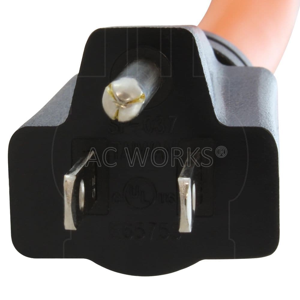 AC WORKS 15A Household Plug to L5-20R 20A Locking Female Connector 1 ft. 12 / 3 STW Indoor/Outdoor Cord in Orange (3)