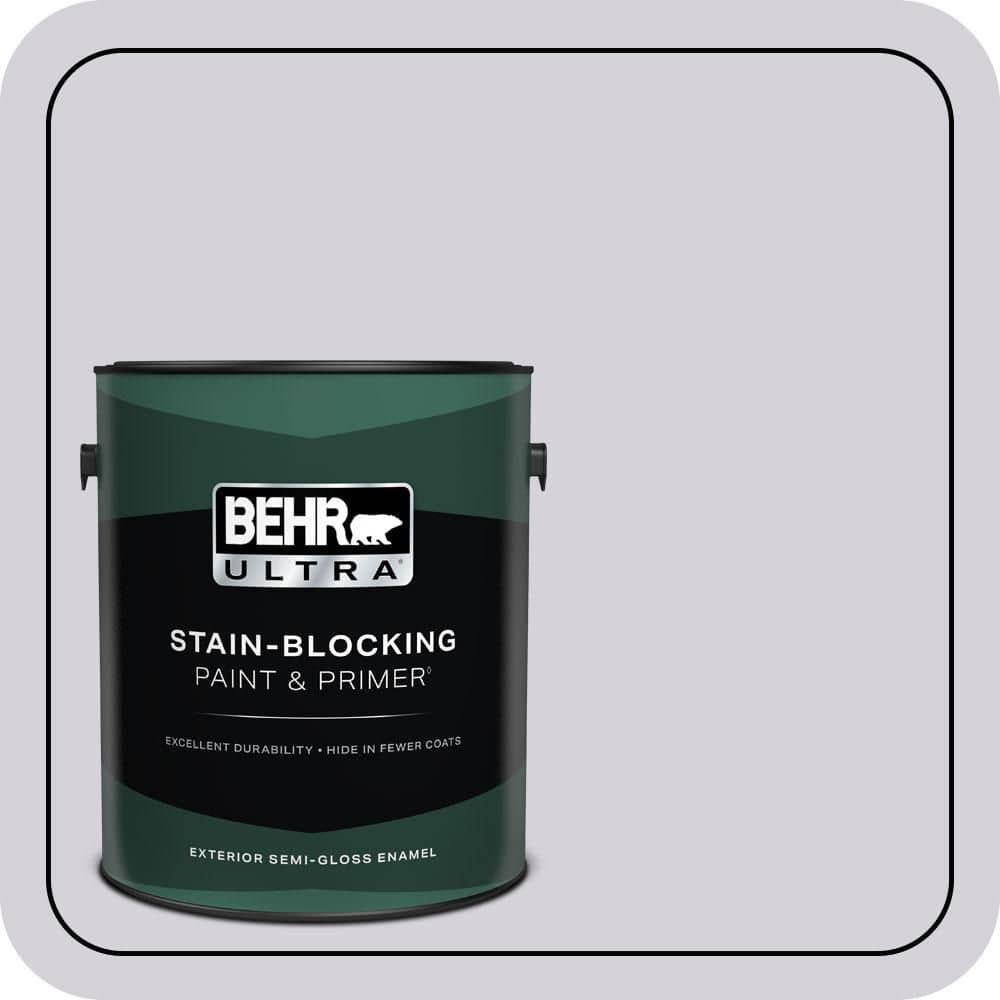 BEHR ULTRA 1 gal. #N100-2 Etude Lilac Semi-Gloss Enamel Exterior Paint & Primer
