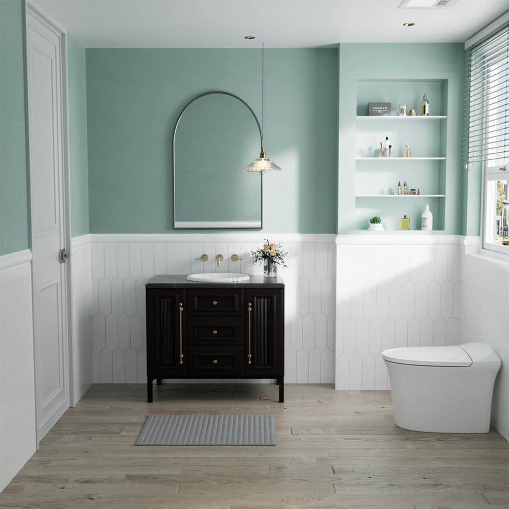Dekorman Manhattan Beach 17-1/2 in. Bathroom Sink in White Ceramic Oval Drop-In with Overflow (3)