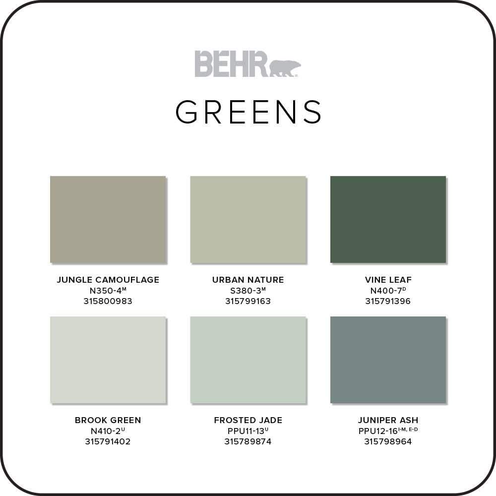 BEHR 2.75 in. x 4.5 in. Top Greens 6-Color Chip Set (2)