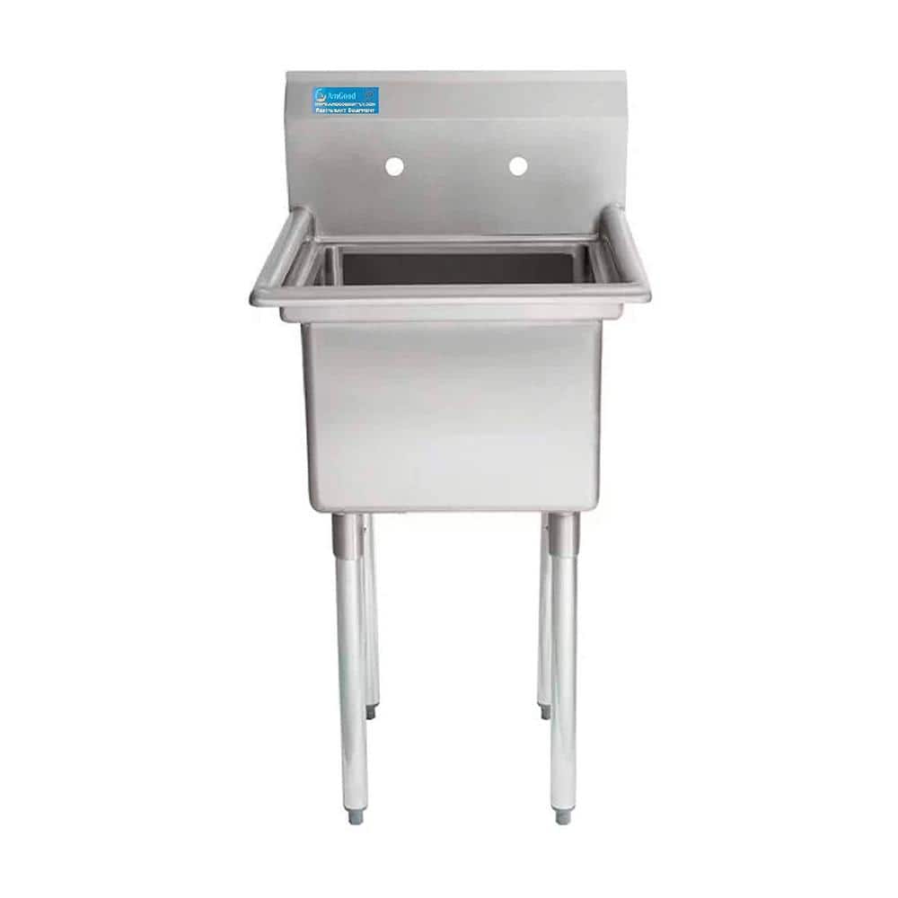 AMGOOD 24 in. x 23.5 in. Stainless Steel One Compartment Utility/Laundry Sink. No Faucet (2)
