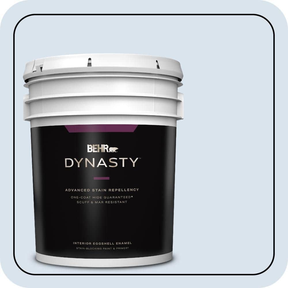 BEHR DYNASTY 5 gal. #590A-1 Icelandic Eggshell Enamel Interior Stain-Blocking Paint & Primer