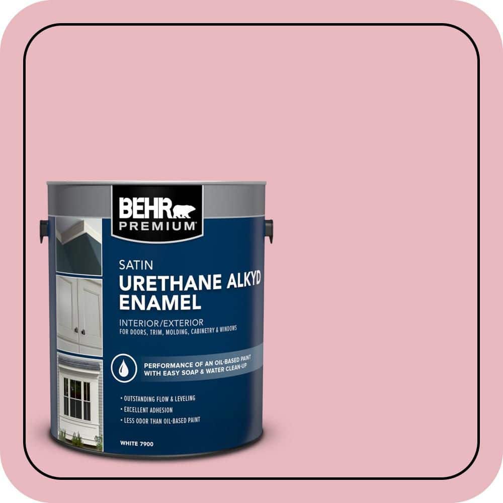 BEHR PREMIUM 1 gal. #M150-2 Peppermint Stick Urethane Alkyd Satin Enamel Interior/Exterior Paint