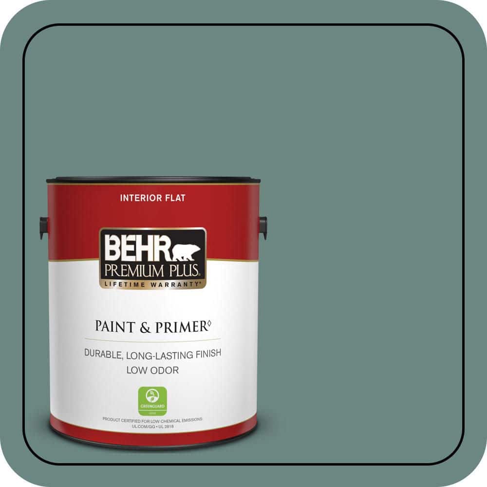BEHR PREMIUM PLUS 1 gal. #480F-5 Marsh Creek Flat Low Odor Interior Paint & Primer