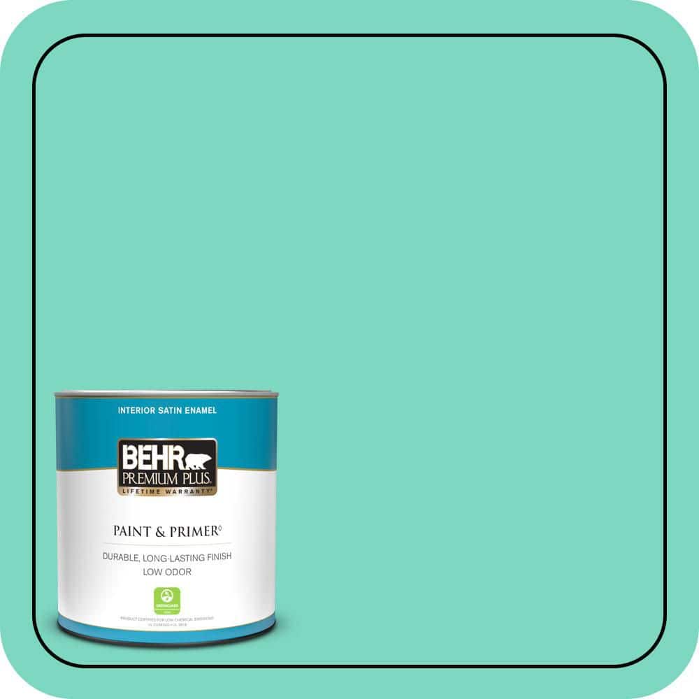 BEHR PREMIUM PLUS #480A-3 Mint Majesty Enamel & Primer Color Sample