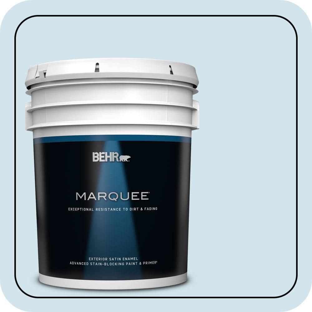 BEHR MARQUEE 5 gal. #550A-1 Sea Sprite Satin Enamel Exterior Paint & Primer