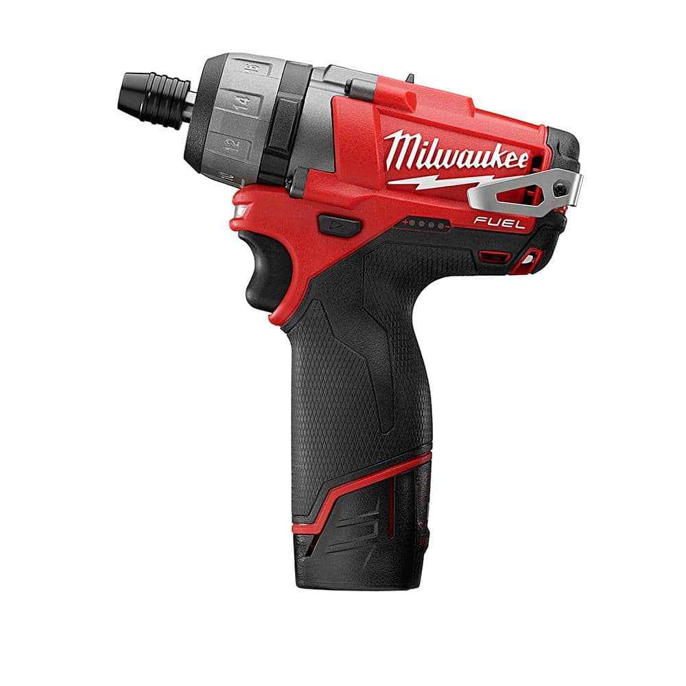 Milwaukee M12 FUEL 12V Lithium-Ion Cordless 1/4 in. Hex 2-Speed Screwdriver Kit with M12 Compact Flood Light (Tool-Only) (4)
