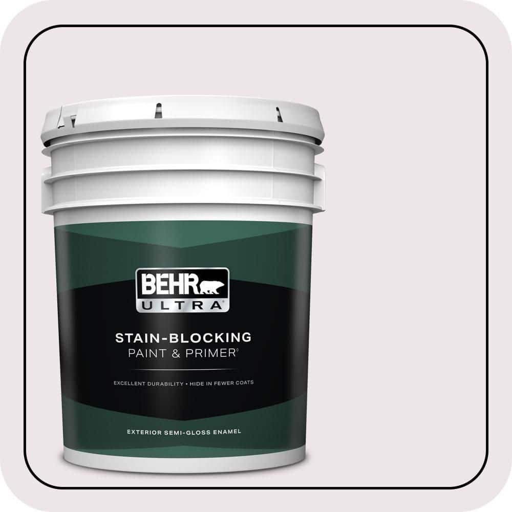 BEHR ULTRA 5 gal. #670C-1 November Pink Semi-Gloss Enamel Exterior Paint & Primer