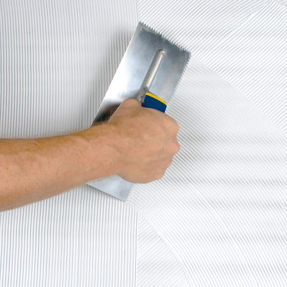 QEP 11 in. x 4-1/2 in. Stainless Steel Blade for Dry Wall, Mosaic, Engineered Wood and Cove Base V-Notched Flooring Trowel (3)