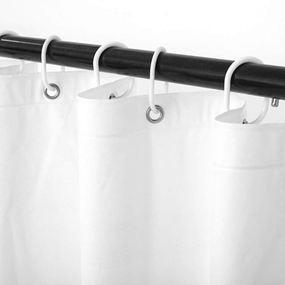RAY STAR Raystar PEVA 70 in. x 72 in White Waterproof Shower Curtain Liner Shower Liner with 3 Magnetic Weights and 12 Hooks (3)