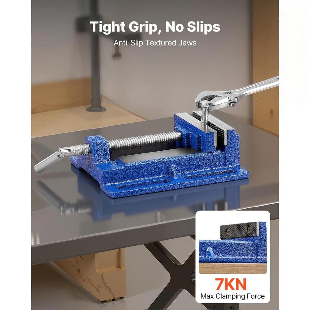 VEVOR Drill Press Vise, 4 in. Jaw Width, Portable Bench Vise,Slotted Base for Easy Installation,Durable Cast Iron Construction (2)