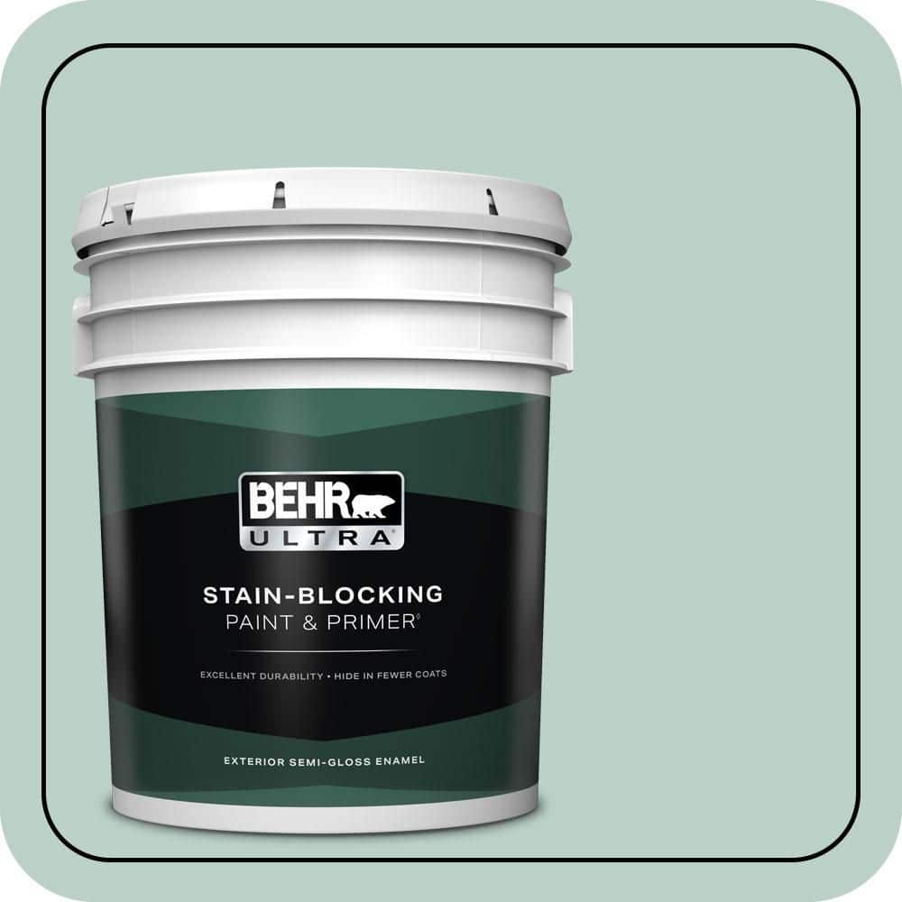 BEHR ULTRA 5 gal. #S420-2 Moon Glass Semi-Gloss Enamel Exterior Paint & Primer