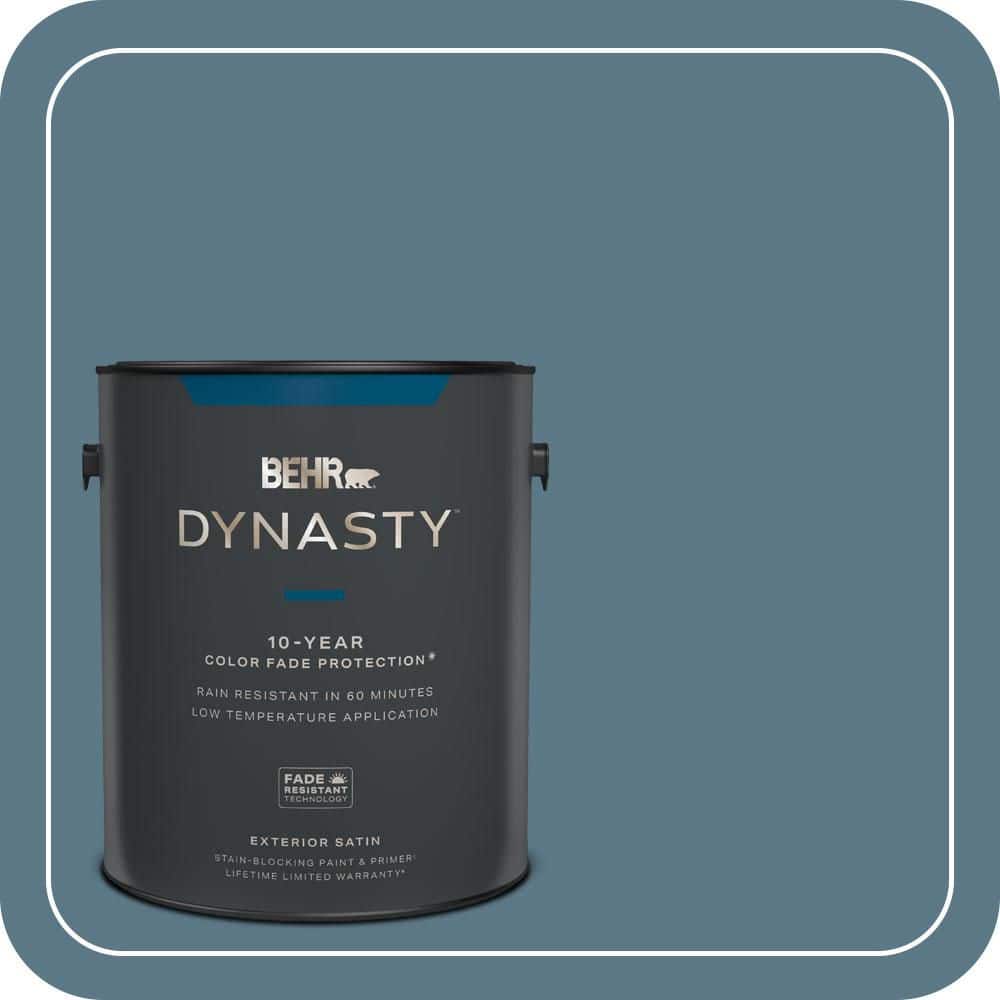 BEHR DYNASTY 1 gal. #PMD-65 Ocean Shadow Satin Enamel Exterior Stain-Blocking Paint & Primer