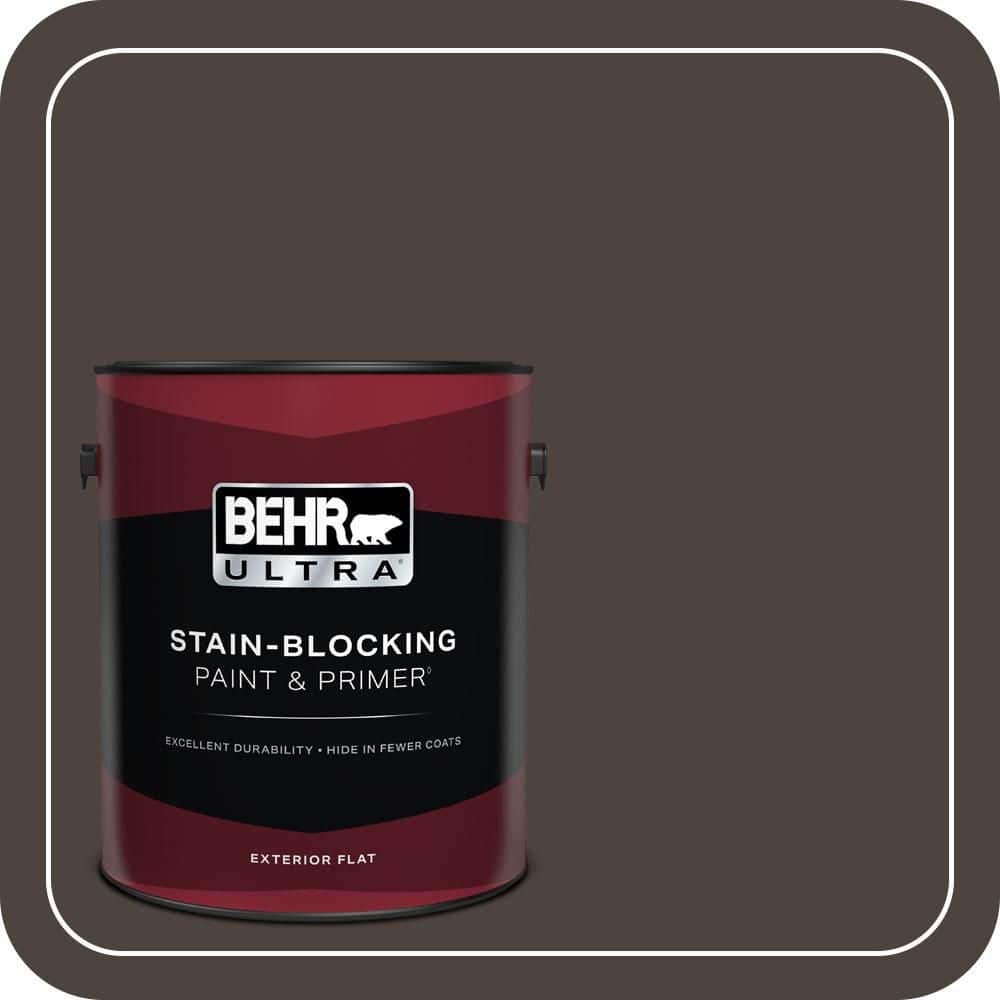 BEHR ULTRA 1 gal. #PPU5-01 Espresso Beans Flat Exterior Paint & Primer