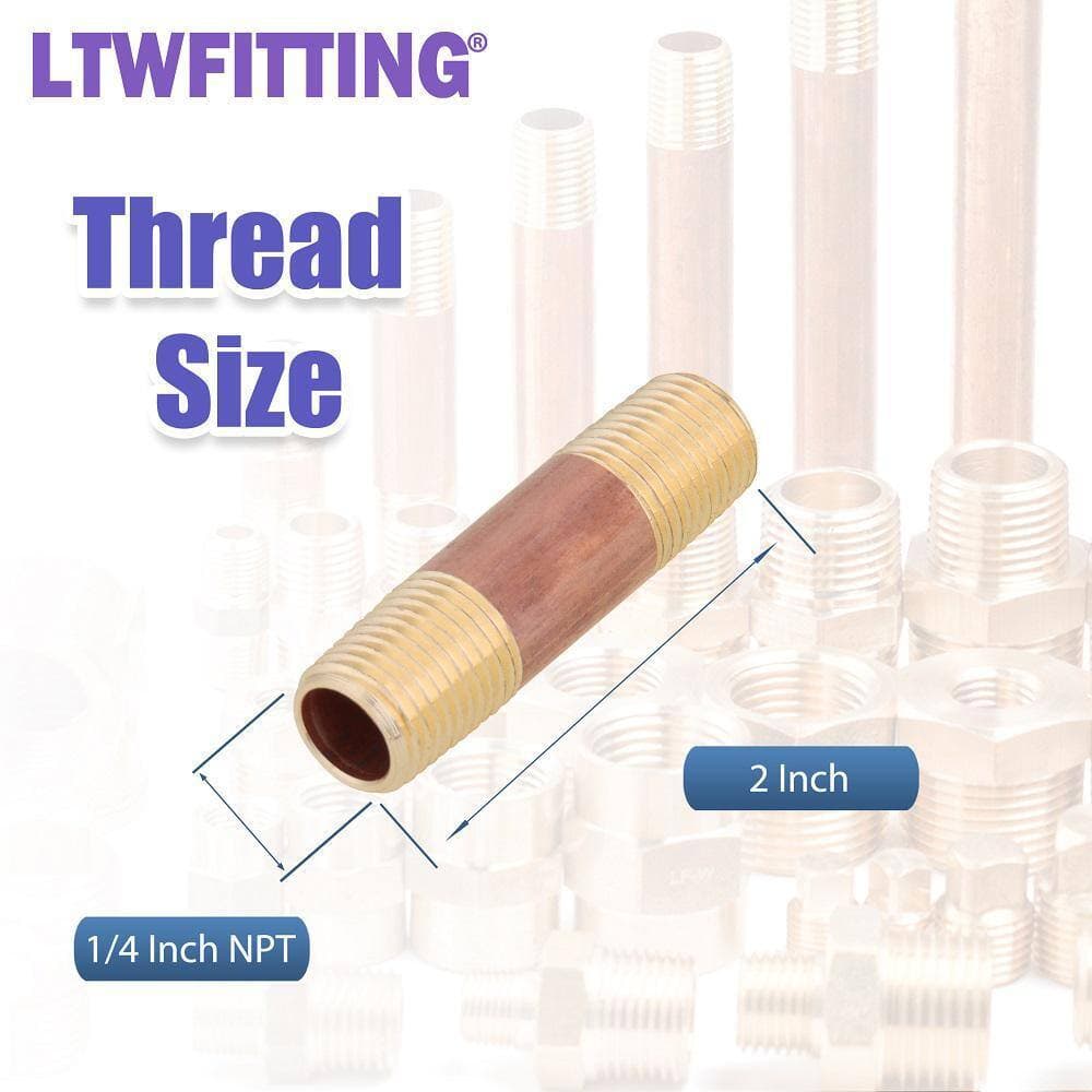 LTWFITTING Assortment Kit (1-1/2 in. 2 in. 2-1/2 in. 3 in. 3-1/2 in.) x 1/4 in. Male NPT Brass Pipe Long Nipple Set (25-Pack) (3)