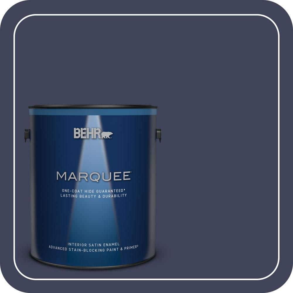 BEHR MARQUEE 1 gal. #MQ5-09 Manhattan Blue One-Coat Hide Satin Enamel Interior Paint & Primer