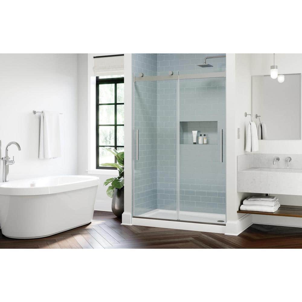 Delta Classic 500 55-3/8 to 59-3/8 in. W 71 in. H Frameless Sliding Shower Door with 5/16 in. Glass