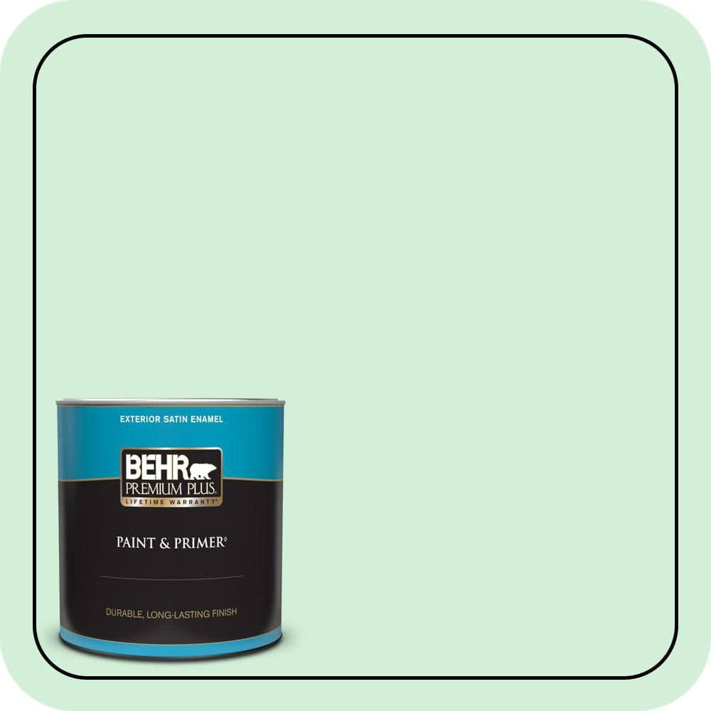 BEHR PREMIUM PLUS 1 qt. #460A-2 Tropical Dream Satin Enamel Exterior Paint & Primer