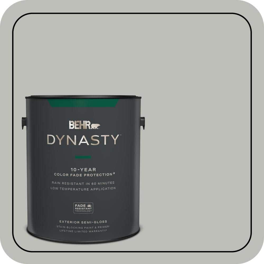 BEHR DYNASTY 1 gal. #PPU24-17 Hailstorm Gray Semi-Gloss Exterior Stain-Blocking Paint & Primer