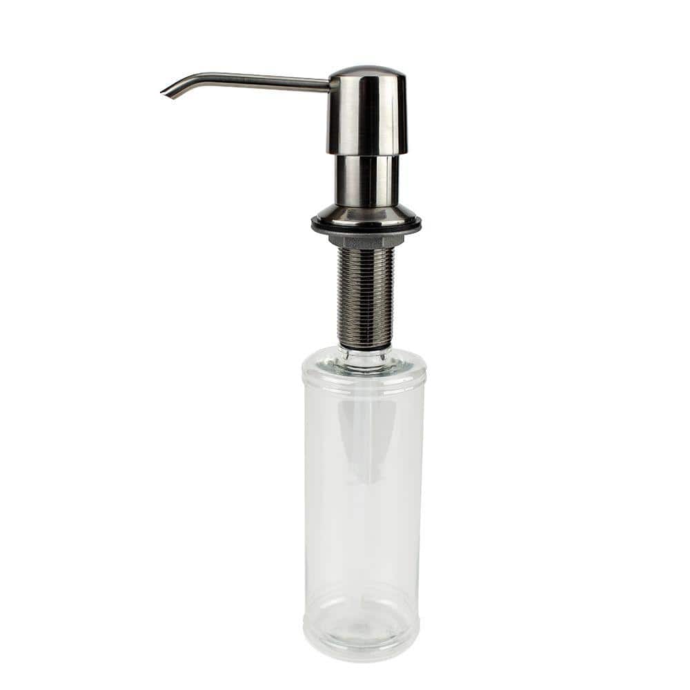 Glacier Bay Straight Nozzle Metal Soap Dispenser in Satin Nickel