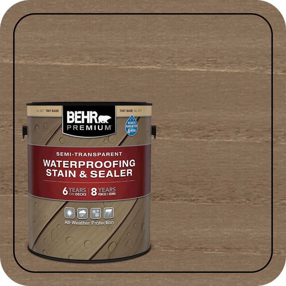 BEHR PREMIUM 1 gal. #ST-249 Coastal Gray Semi-Transparent Waterproofing Exterior Wood Stain and Sealer (1)