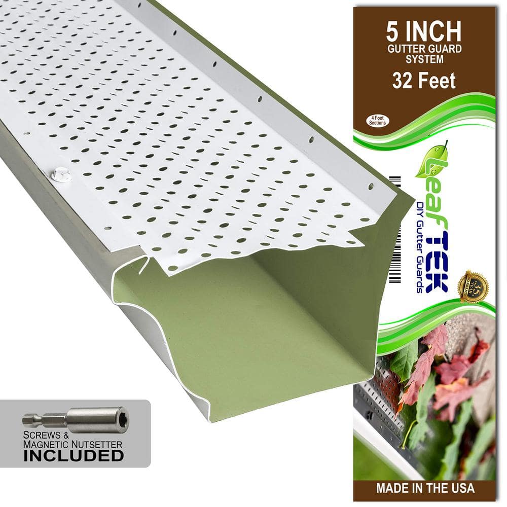 5 in. x 32' K-Style Gutter Guard, Vent Leaf Protection Available in 5 in. and 6 in. White (2)